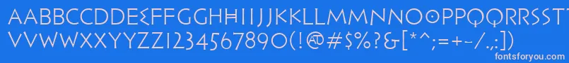 PfhellenicaserifproLight Font – Pink Fonts on Blue Background