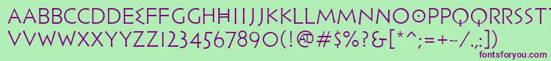 PfhellenicaserifproLight Font – Purple Fonts on Green Background