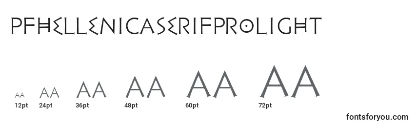 Размеры шрифта PfhellenicaserifproLight