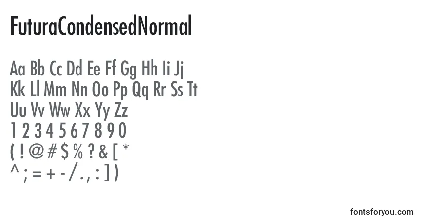 FuturaCondensedNormalフォント–アルファベット、数字、特殊文字