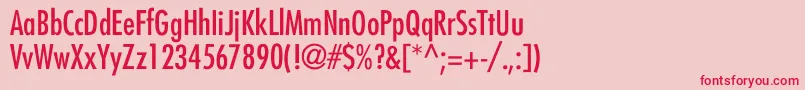 フォントFuturaCondensedNormal – ピンクの背景に赤い文字