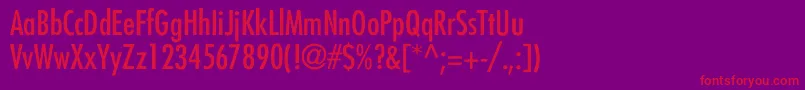 FuturaCondensedNormal Font – Red Fonts on Purple Background