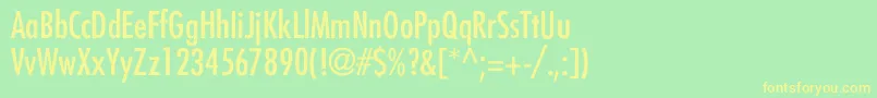 FuturaCondensedNormal Font – Yellow Fonts on Green Background