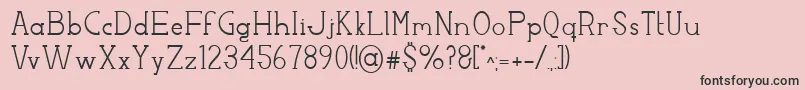 FactoryLjds-Schriftart – Schwarze Schriften auf rosa Hintergrund