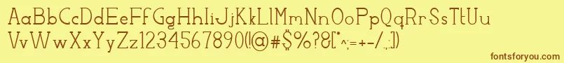 FactoryLjds Font – Brown Fonts on Yellow Background