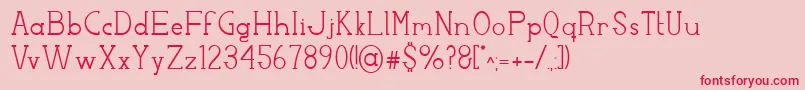 FactoryLjds-Schriftart – Rote Schriften auf rosa Hintergrund