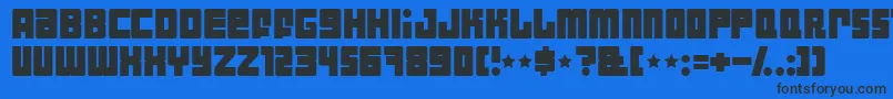 Indust Font – Black Fonts on Blue Background