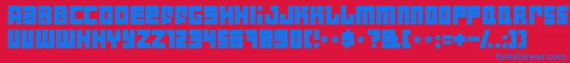 Indust-fontti – siniset fontit punaisella taustalla