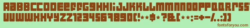 Indust Font – Brown Fonts on Green Background