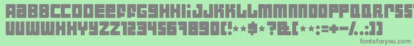 Indust Font – Gray Fonts on Green Background