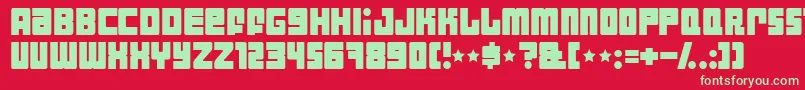 フォントIndust – 赤い背景に緑の文字