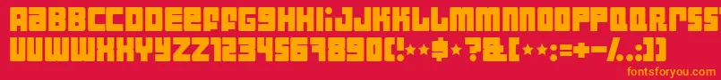 Indust Font – Orange Fonts on Red Background
