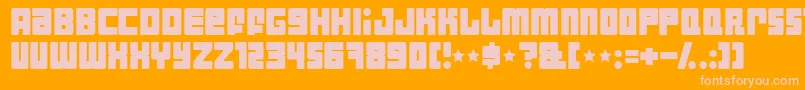 フォントIndust – オレンジの背景にピンクのフォント