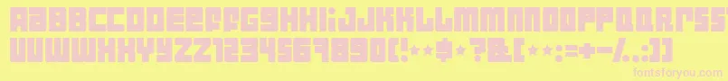 Indust Font – Pink Fonts on Yellow Background