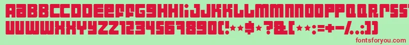 Indust Font – Red Fonts on Green Background