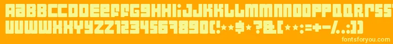 Indust Font – Yellow Fonts on Orange Background