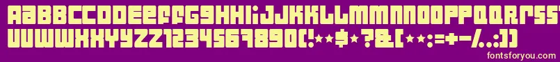 Indust Font – Yellow Fonts on Purple Background