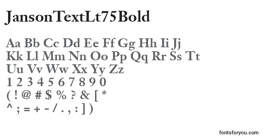 Fuente JansonTextLt75Bold - alfabeto, números, caracteres especiales