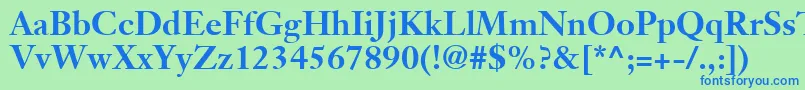 フォントJansonTextLt75Bold – 青い文字は緑の背景です。