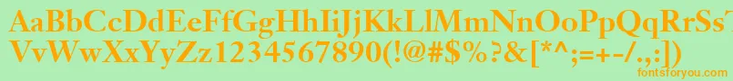 JansonTextLt75Bold Font – Orange Fonts on Green Background