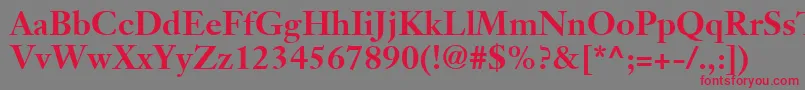 Шрифт JansonTextLt75Bold – красные шрифты на сером фоне