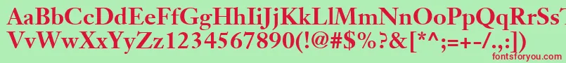 JansonTextLt75Bold Font – Red Fonts on Green Background