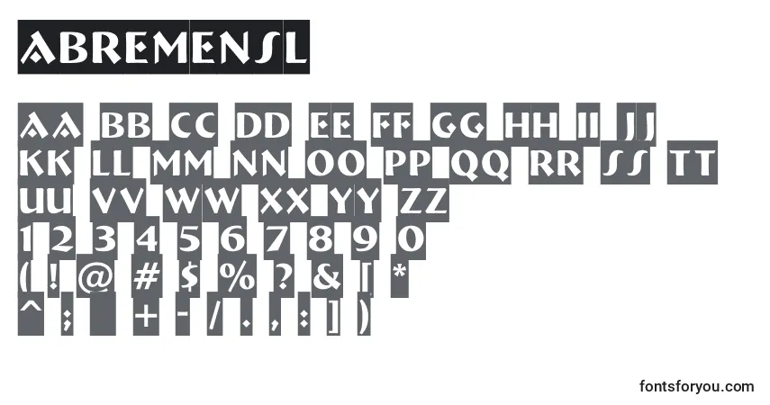 A fonte ABremensl – alfabeto, números, caracteres especiais
