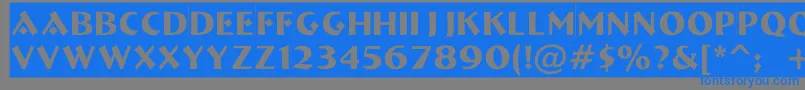 フォントABremensl – 灰色の背景に青い文字