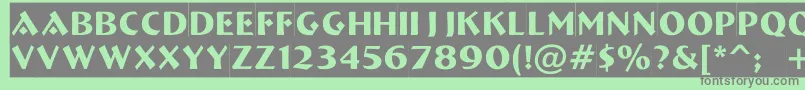 フォントABremensl – 緑の背景に灰色の文字