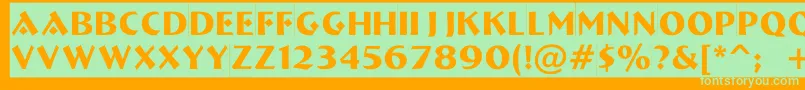 ABremensl Font – Green Fonts on Orange Background