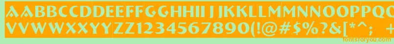 ABremensl Font – Orange Fonts on Green Background