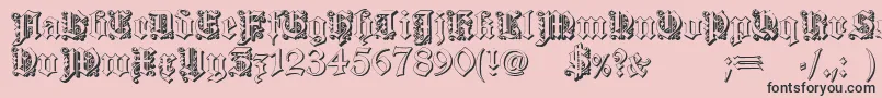 フォントDearestOutline – ピンクの背景に黒い文字