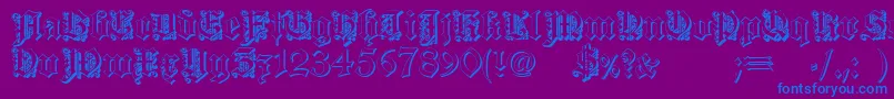 DearestOutline Font – Blue Fonts on Purple Background