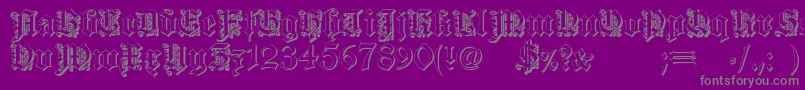 DearestOutline-fontti – harmaat kirjasimet violetilla taustalla