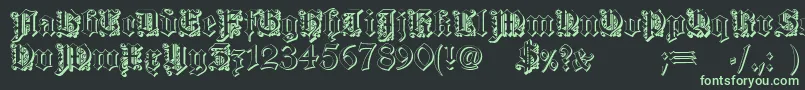 フォントDearestOutline – 黒い背景に緑の文字