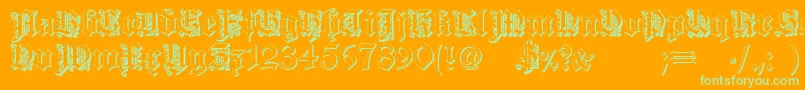 DearestOutline Font – Green Fonts on Orange Background