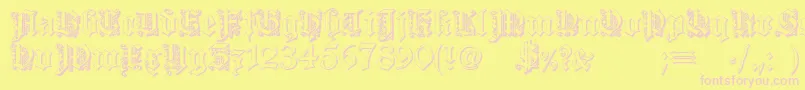 DearestOutline Font – Pink Fonts on Yellow Background