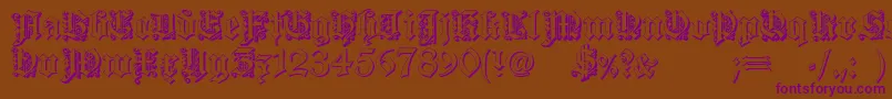 DearestOutline-Schriftart – Violette Schriften auf braunem Hintergrund