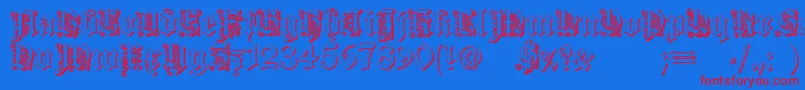 DearestOutline Font – Red Fonts on Blue Background