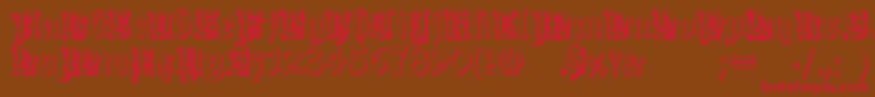 DearestOutline-Schriftart – Rote Schriften auf braunem Hintergrund