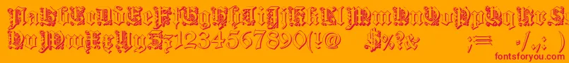 fuente DearestOutline – Fuentes Rojas Sobre Fondo Naranja