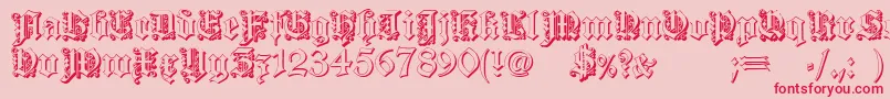 Шрифт DearestOutline – красные шрифты на розовом фоне