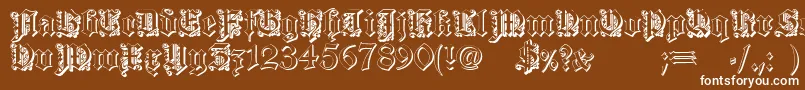 DearestOutline-fontti – valkoiset fontit ruskealla taustalla