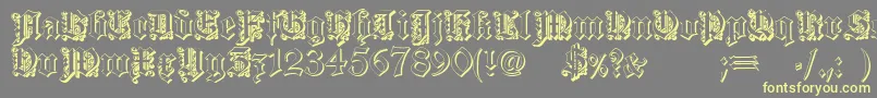 フォントDearestOutline – 黄色のフォント、灰色の背景
