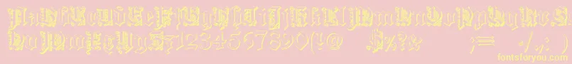 DearestOutline Font – Yellow Fonts on Pink Background