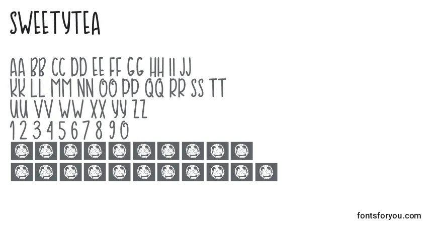 Czcionka SweetyTea – alfabet, cyfry, specjalne znaki