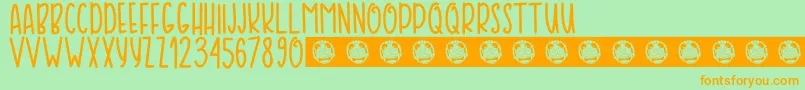 SweetyTea Font – Orange Fonts on Green Background