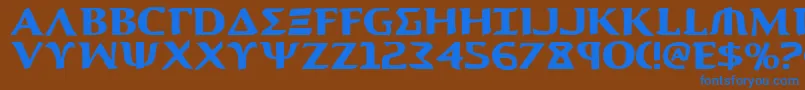 Aegis1 Font – Blue Fonts on Brown Background