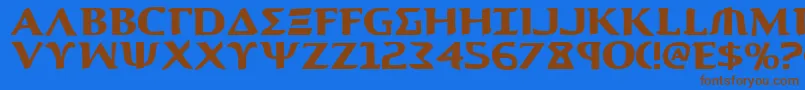 Aegis1 Font – Brown Fonts on Blue Background