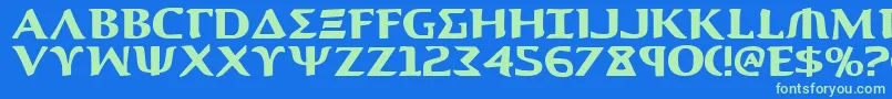 Aegis1 Font – Green Fonts on Blue Background